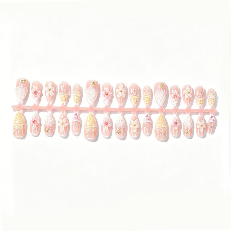 3D Floral Decorative Press-On Nail Set