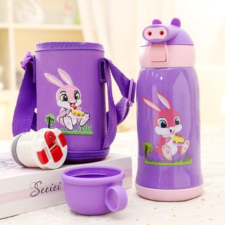 Ladies child-friendly drinking bottle with funny bunny pattern Bowlift