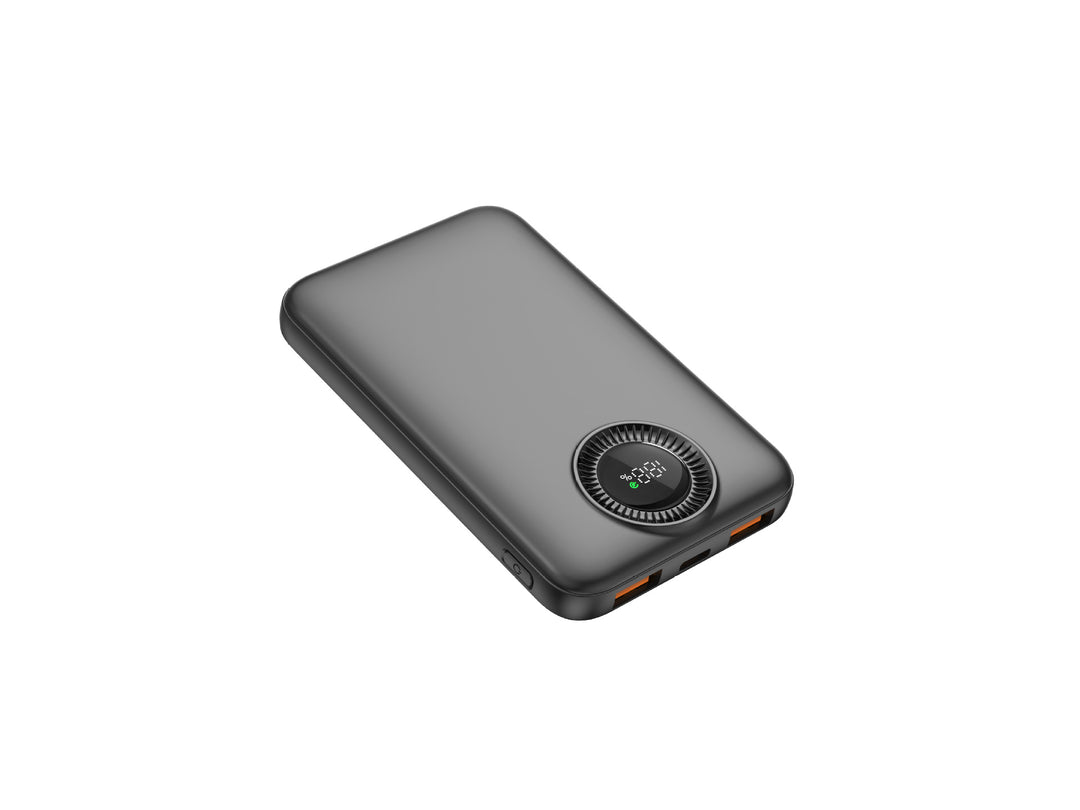Portable high-performance power bank with inductive charging technology and digital display Bowlift