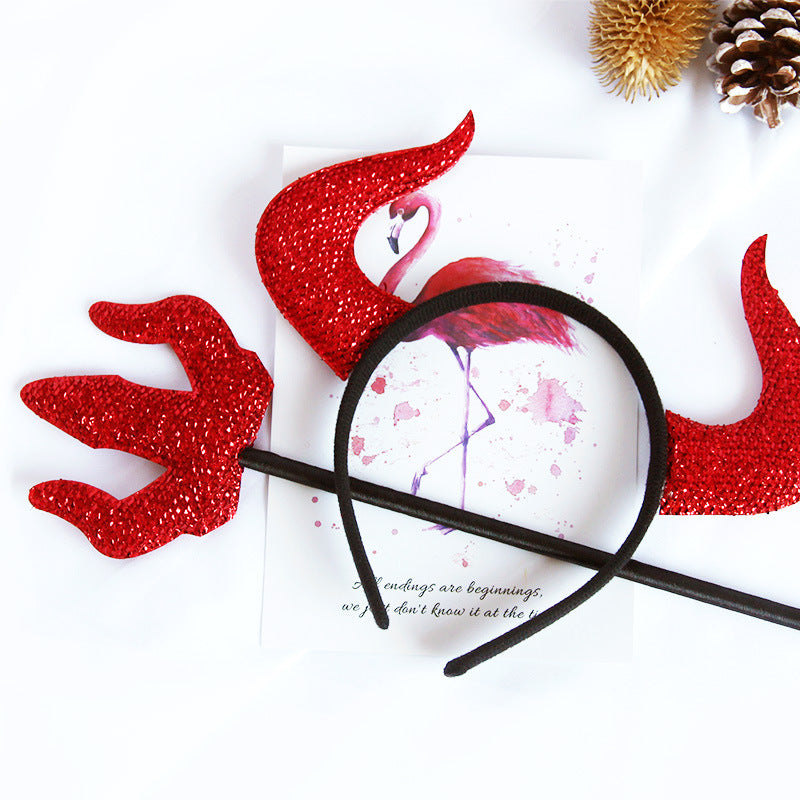 Devil's headband with glitter and devil horns Bowlift