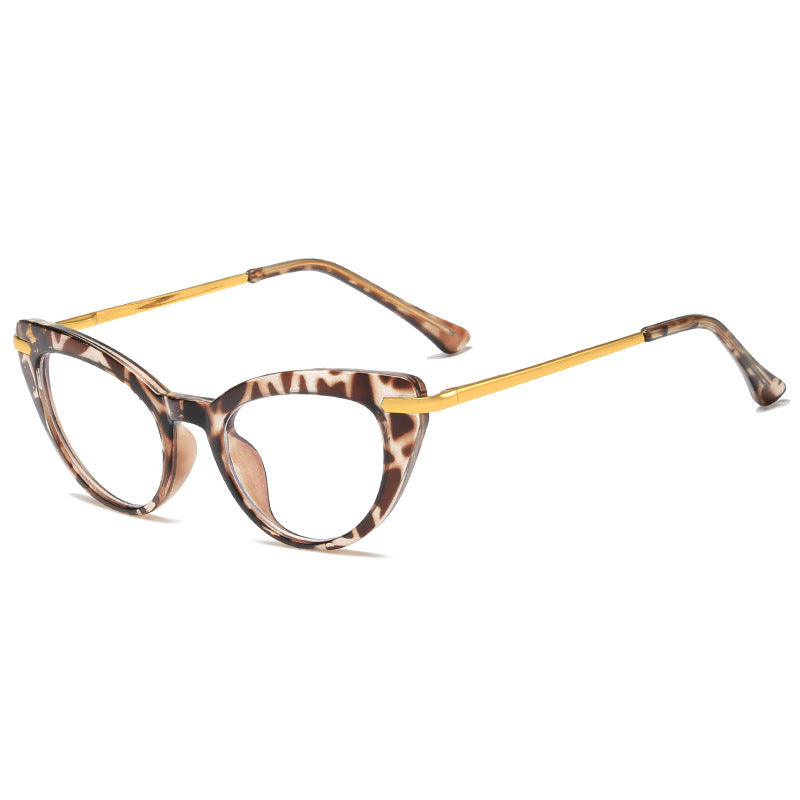 Women's Cat-Eye Sunglasses with Shiny Metal Frame Bowlift