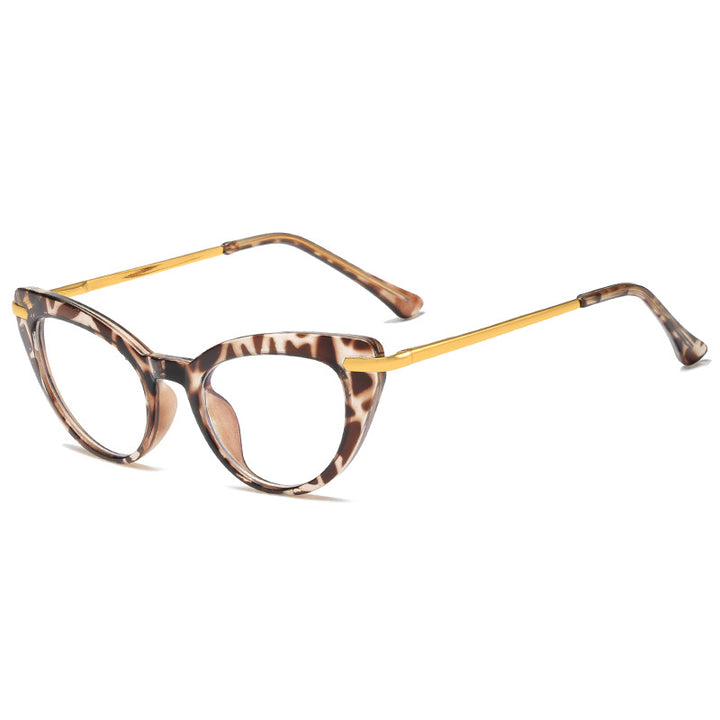 Women's Cat-Eye Sunglasses with Shiny Metal Frame Bowlift