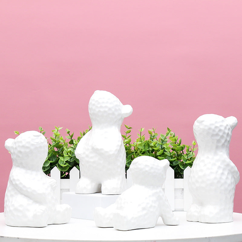 Decorative Ceramic Bear Figurine Bowlift
