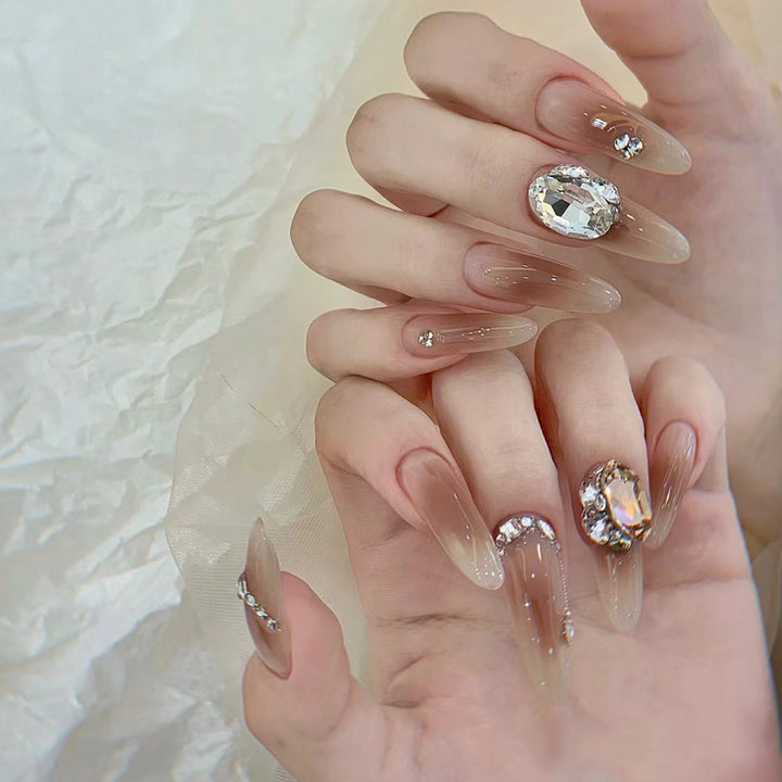 Natural Almond-Shaped Press-On Nails Bowlift