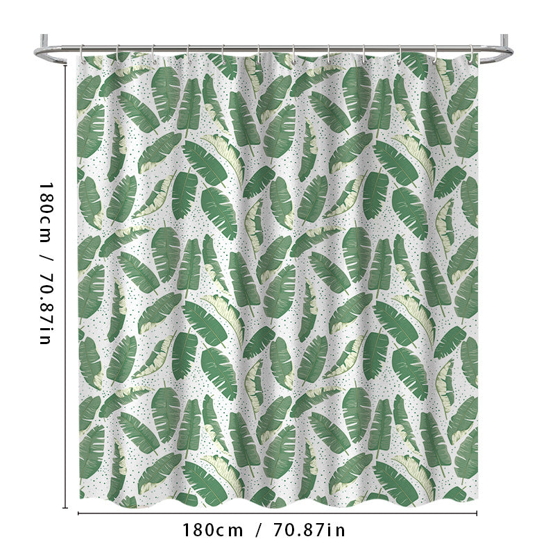 Leaf Print Shower Curtain Bowlift