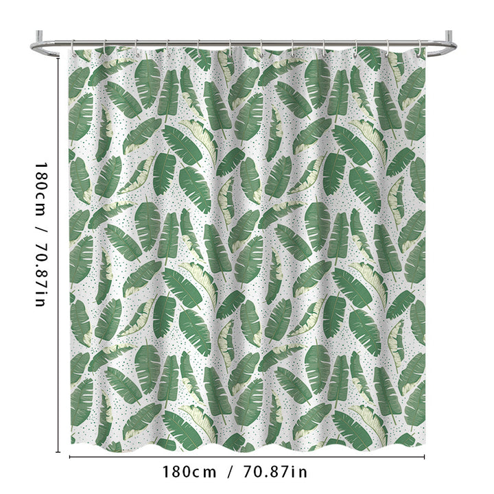 Leaf Print Shower Curtain Bowlift