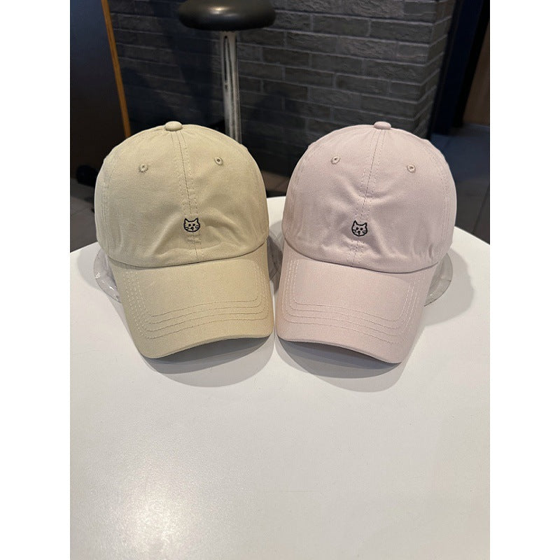 Women's Casual Cat Embroidered Baseball Cap Bowlift