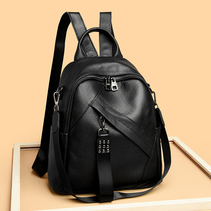 Vintage-Inspired Textured Leather Backpack Bowlift
