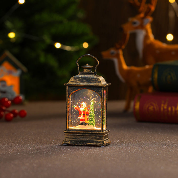 Nostalgic Snowman Lantern with Glitter Effects Bowlift