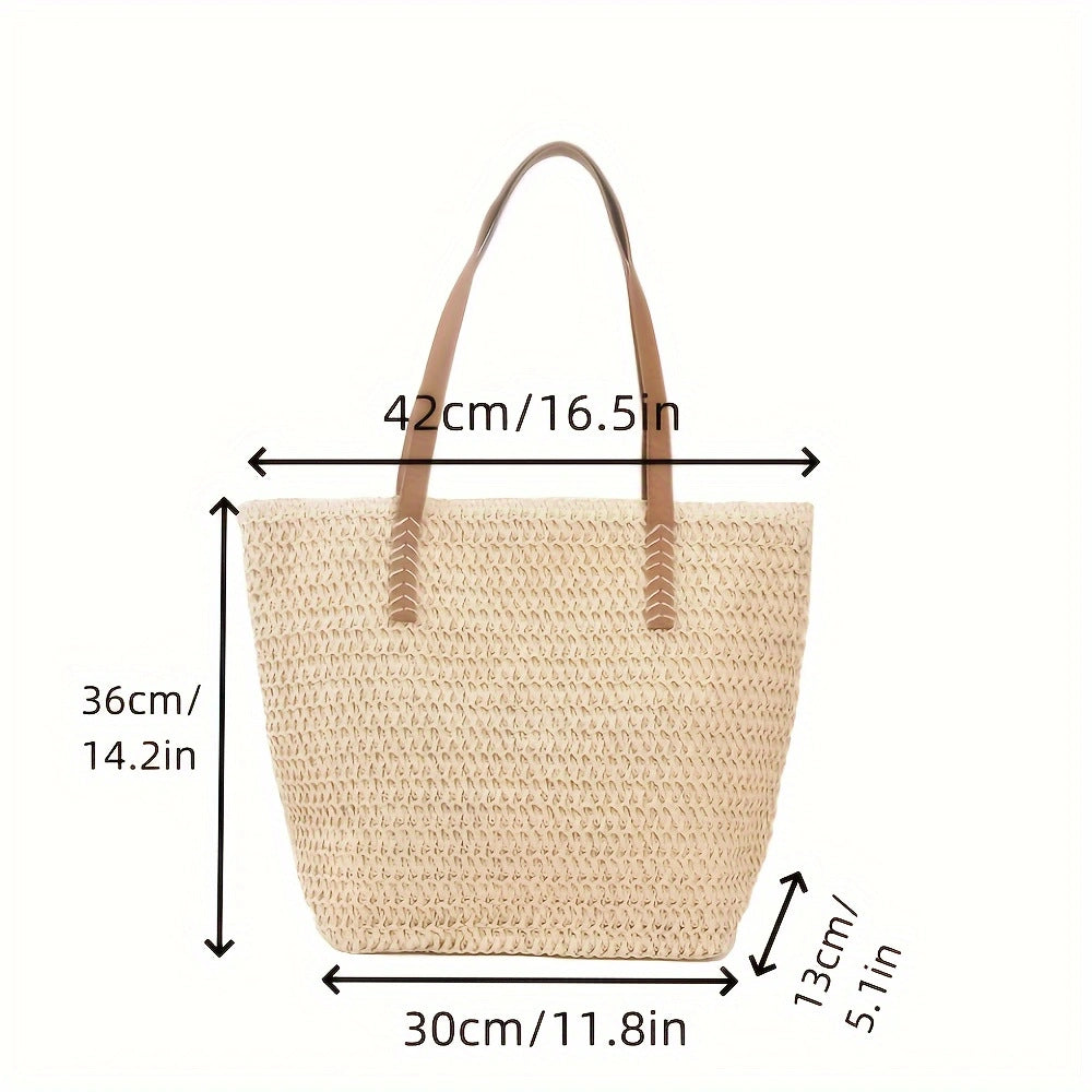 Braided shopping bag with high-quality leather handles Bowlift