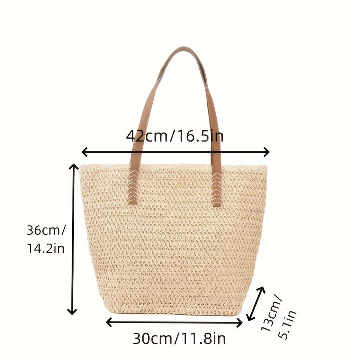 Braided shopping bag with high-quality leather handles Bowlift