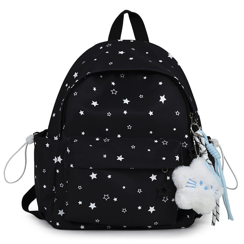 Starry Patterned Plush Backpack Bowlift