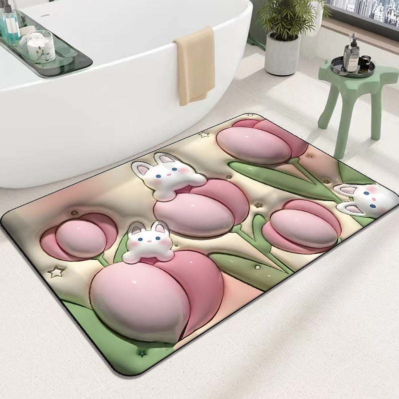 Cute Cartoon Cat Shape Bath Mat Bowlift