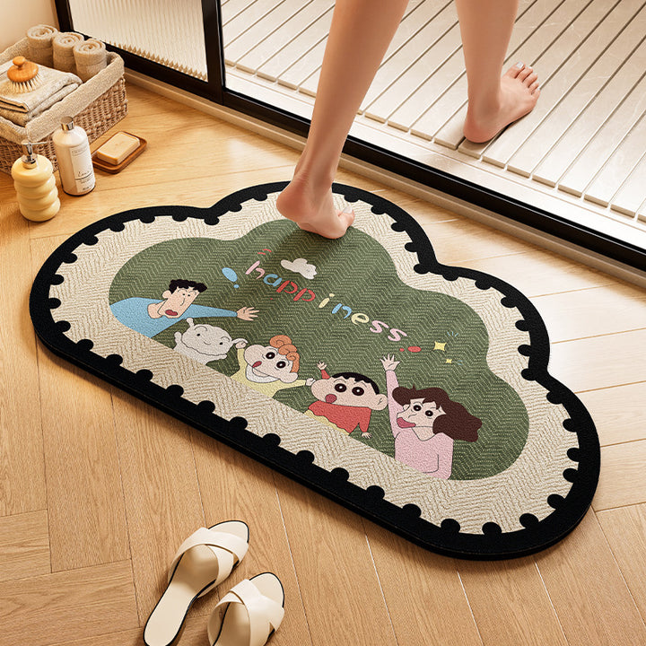 Playful Dog-Themed Bath Rug Bowlift