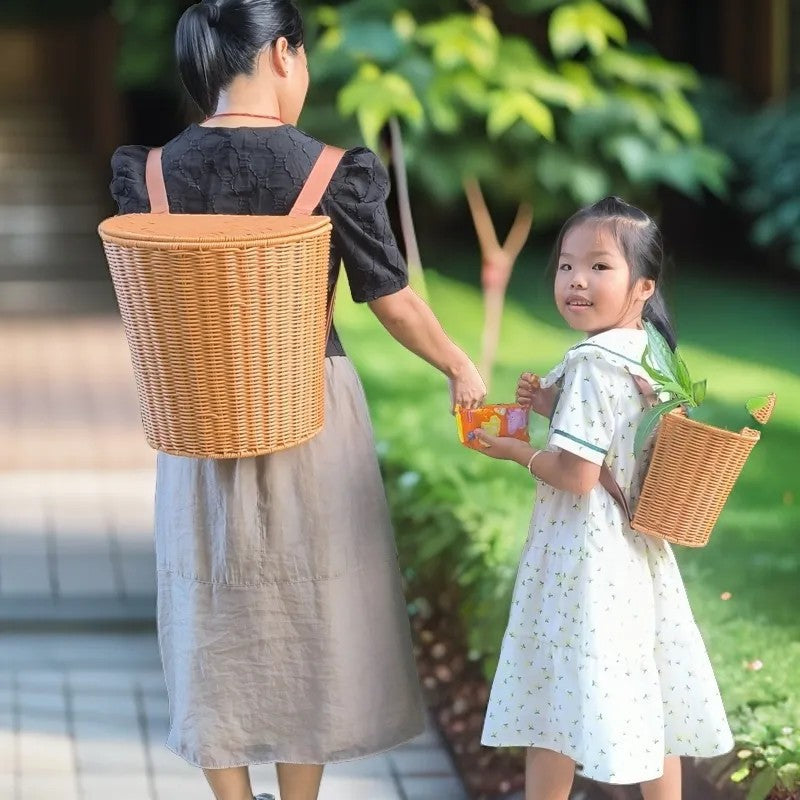 Handcrafted Woven Storage Basket with Dual Handles Bowlift