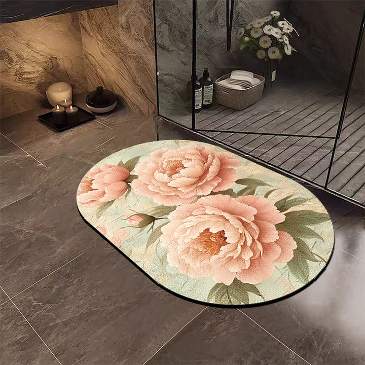 Luxury Floral Bathroom Mat Bowlift