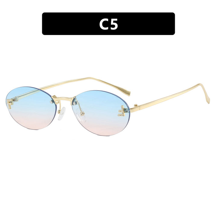 Women's fashionable sunglasses with elegant mirrored lens front and delicate metal frame Bowlift