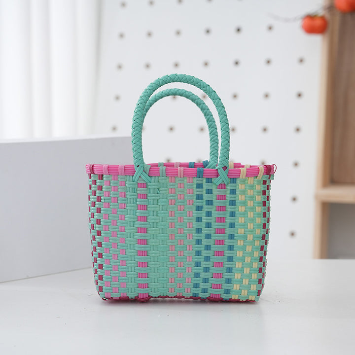 Handbag Made of Durable Plastic Fabric with Braided Design Bowlift