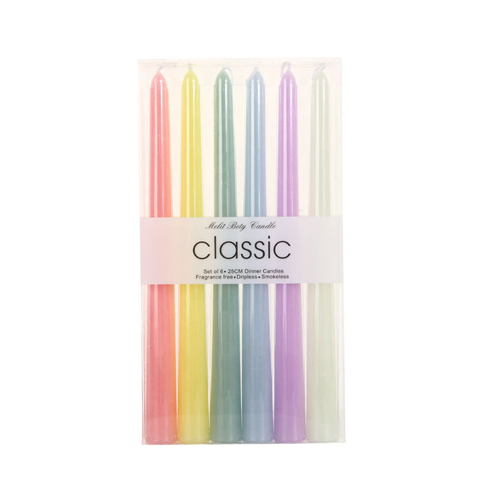 Pastel tapered dinner candles Bowlift