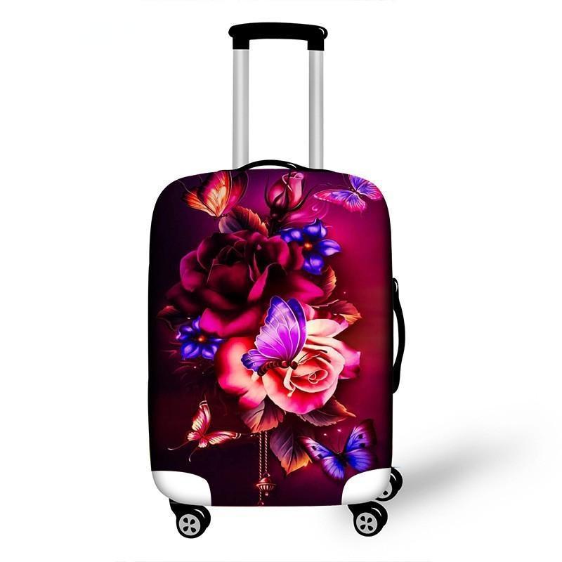 Women's hardshell travel suitcase with floral design Bowlift