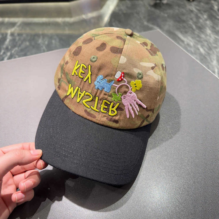 Unisex Embroidered Camo Cap Bowlift