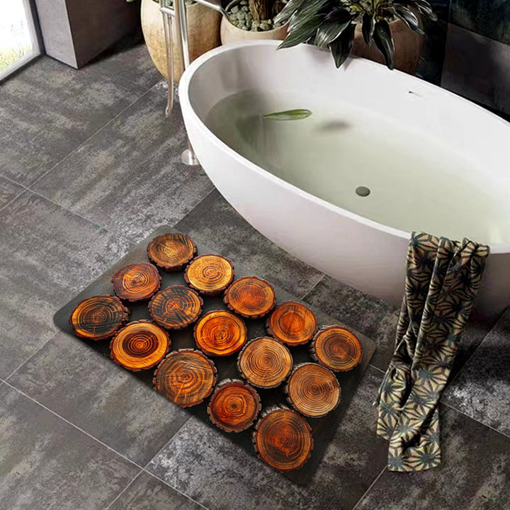 Natural Wood Grain Bath Mat Bowlift