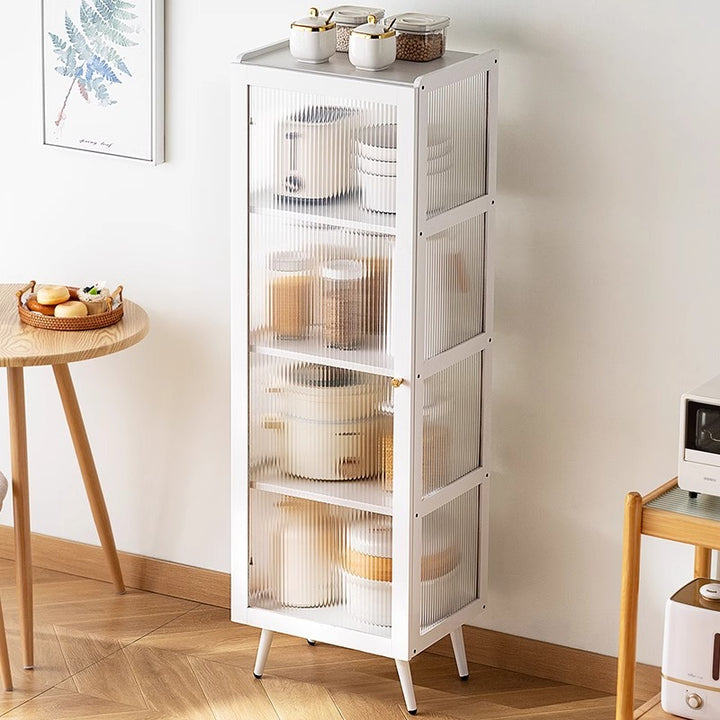 Display case with transparent glass door and multiple storage compartments Bowlift