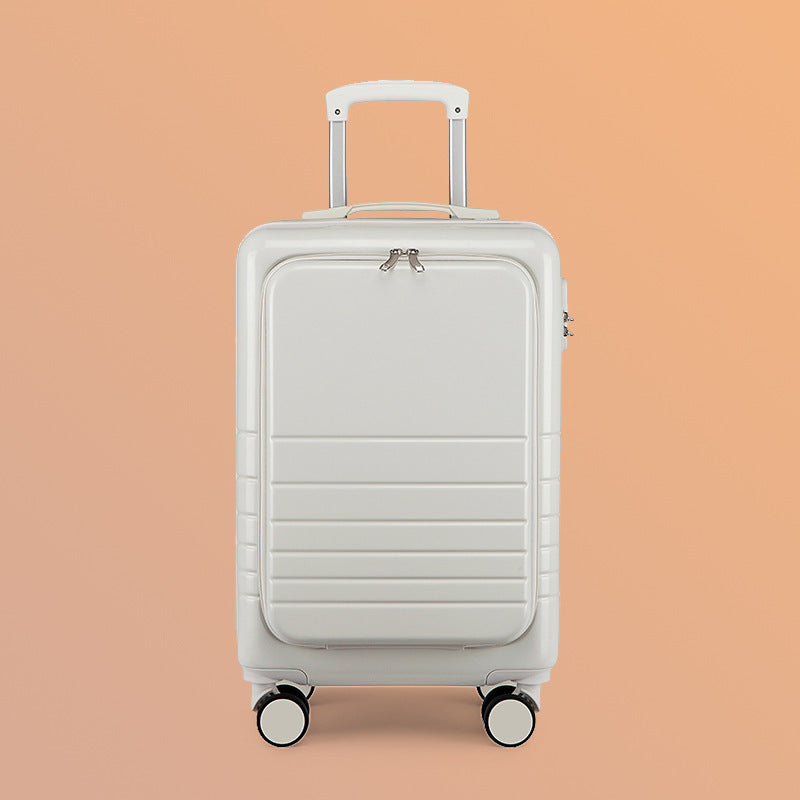 carry-on hardshell front-pocket spinner suitcase with quick-access compartment telescopic handle and smooth full-rotation wheels Bowlift
