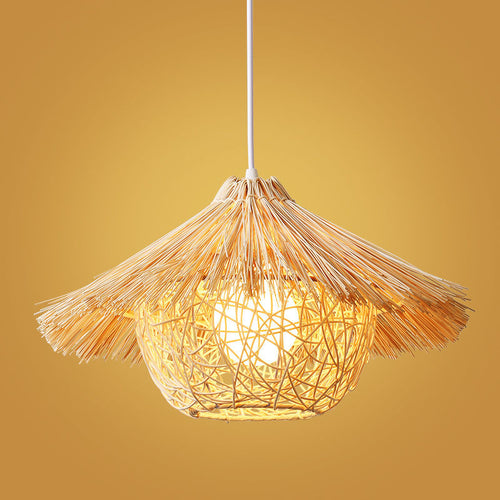 Boho-Inspired Woven Ceiling Light