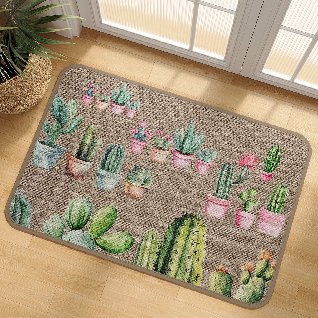 Cactus-Themed Decorative Floor Mat