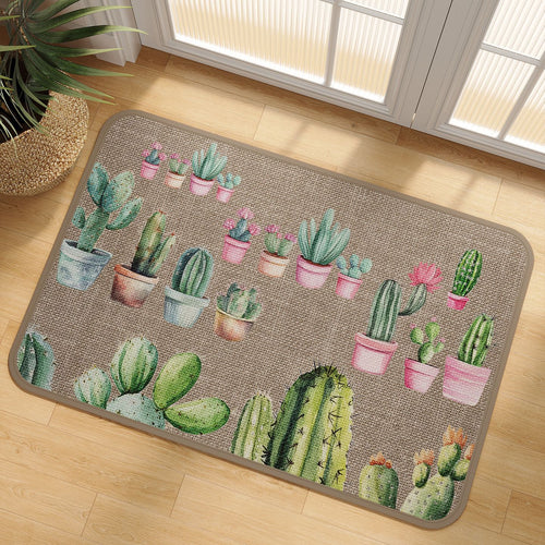 Cactus-Themed Decorative Floor Mat