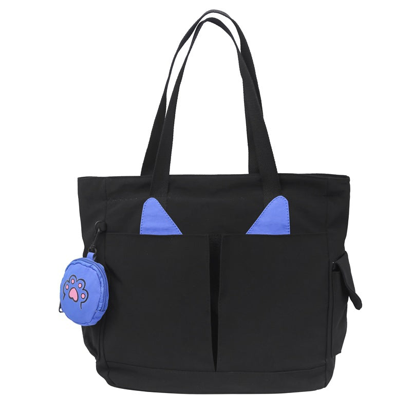 Playful Cat Ear Design Tote Bag Bowlift