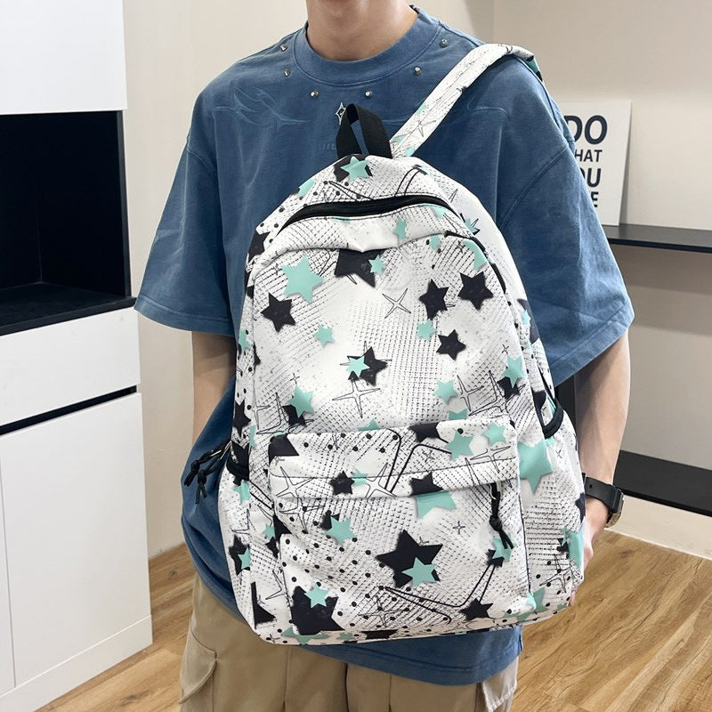 Star-Patterned School Backpack Bowlift