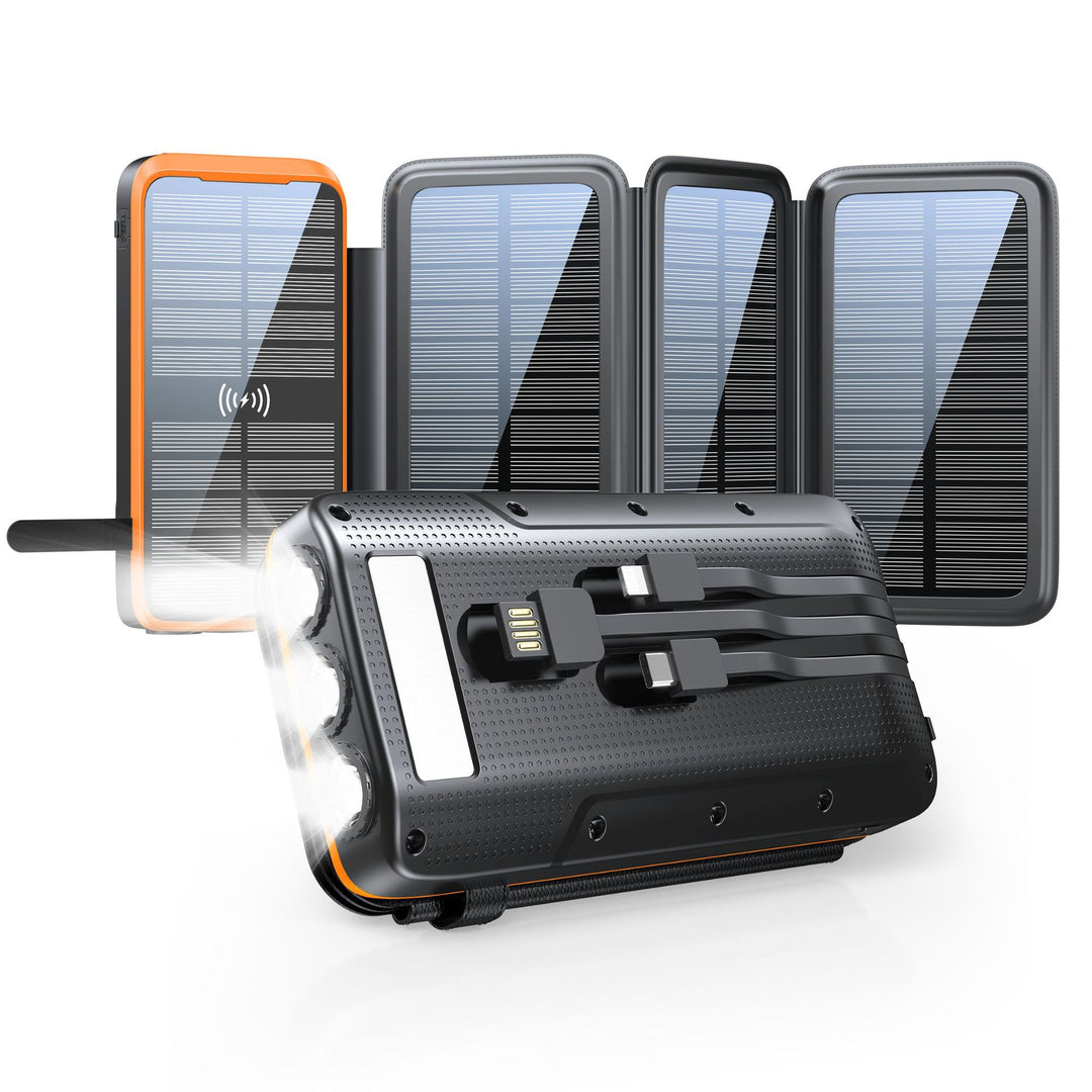 Solar-powered power bank with LED lights Bowlift