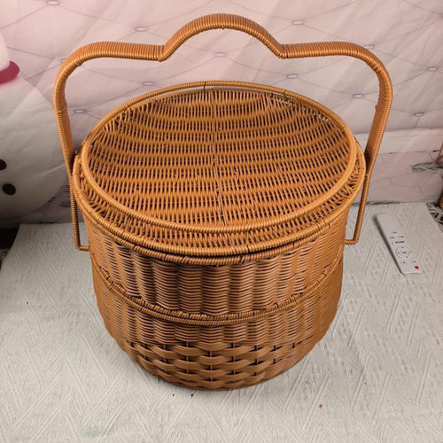Rustic Handwoven Storage Basket Bowlift