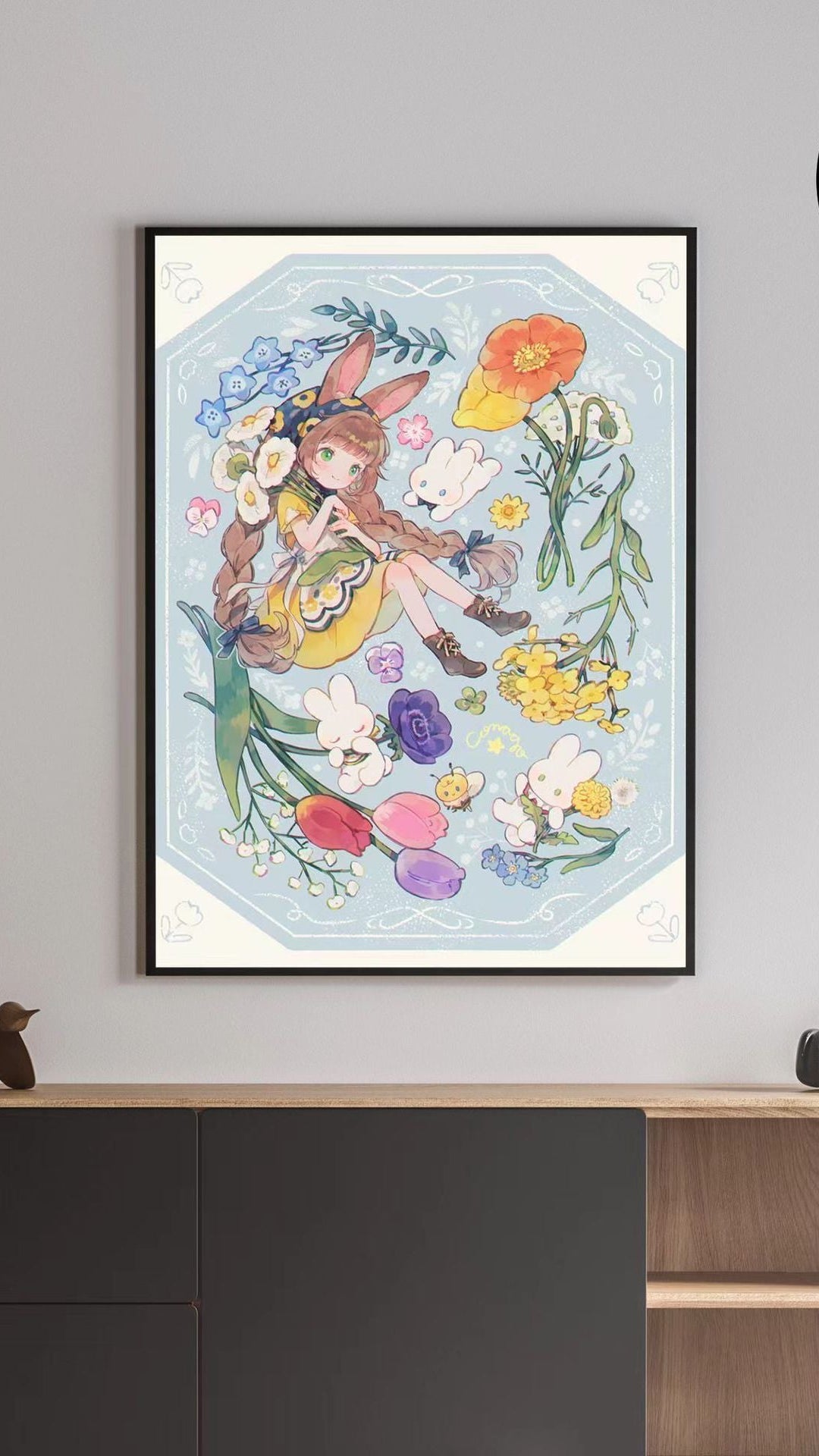 Illustrated Fantasy Character Canvas Art Print Bowlift