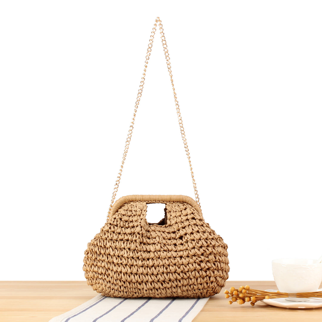 Handmade macrame bag with chain shoulder strap Bowlift