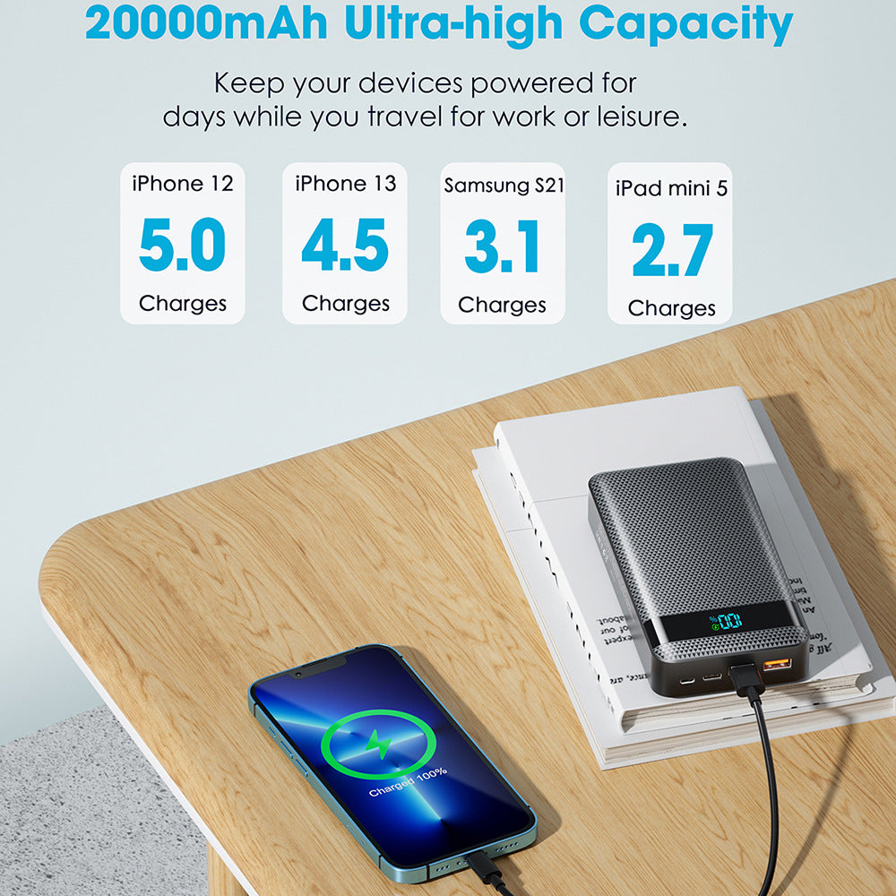 High-performance power bank with digital display and fast charging function Bowlift