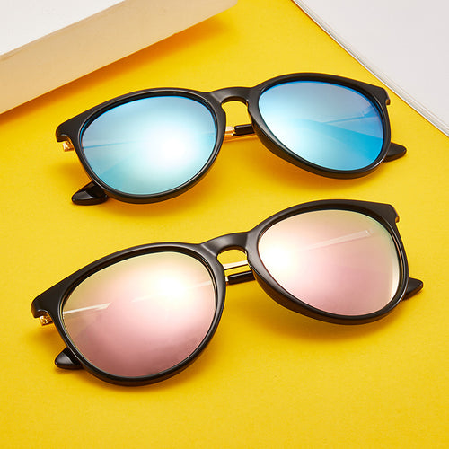 Women's fashionable and elegant sunglasses with high-quality plastic frame and mirrored lenses Bowlift