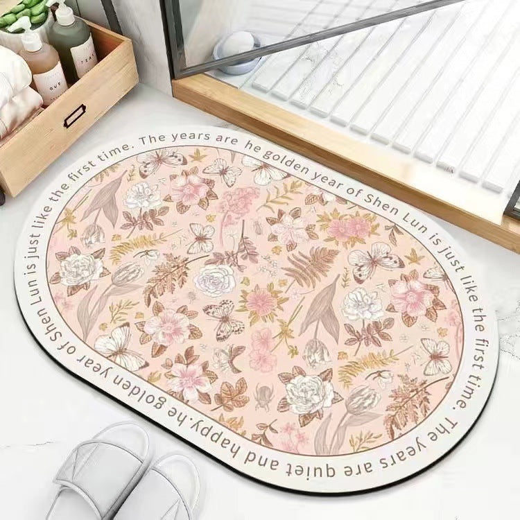 Leaf Patterned Bath Mat Bowlift