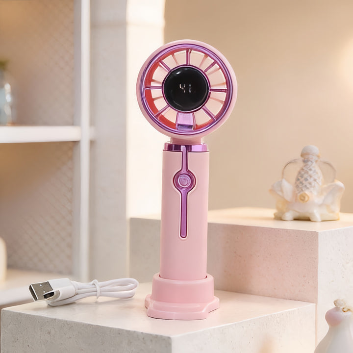 Women Portable Hand Fan with Innovative Air Circulation Bowlift