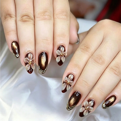 Artistic Floral Elegance Press-On Nail Set