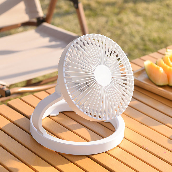 Unisex rechargeable table fan with foldable stand, adjustable angle, and silent DC motor Bowlift