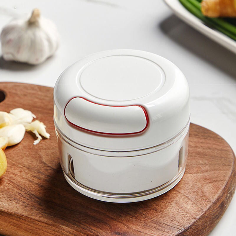 Compact Manual Food Chopper with Pull-String Multi-Blade Bowlift