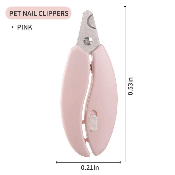 Compact ergonomic pet nail clippers with safety stop and thumb lock Bowlift