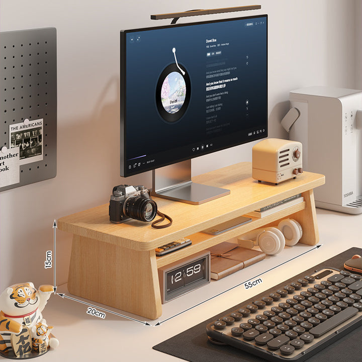 Modern Wooden Monitor Stand with Storage Bowlift