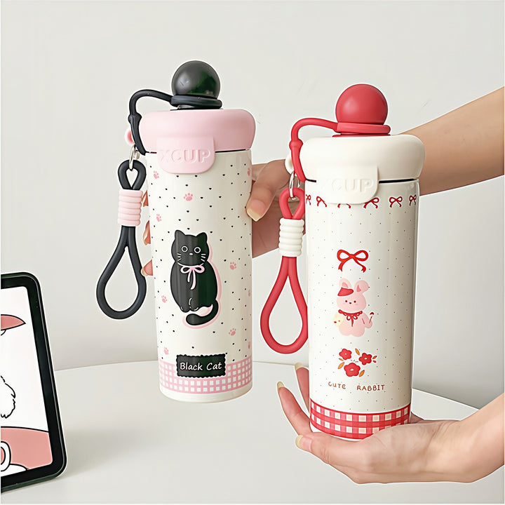 Ladies leisure drinking bottle with cute cat design Bowlift