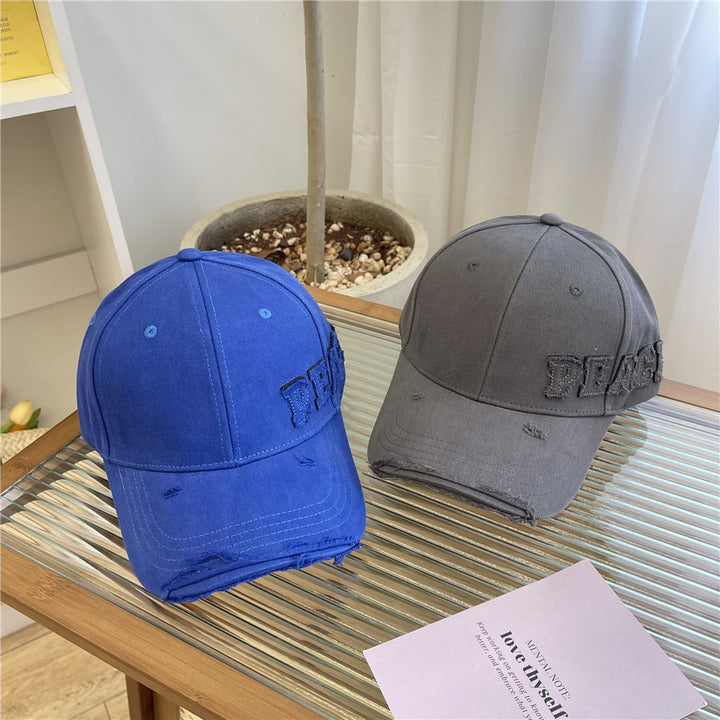 Women's Distressed Graphic Peace Baseball Cap Bowlift