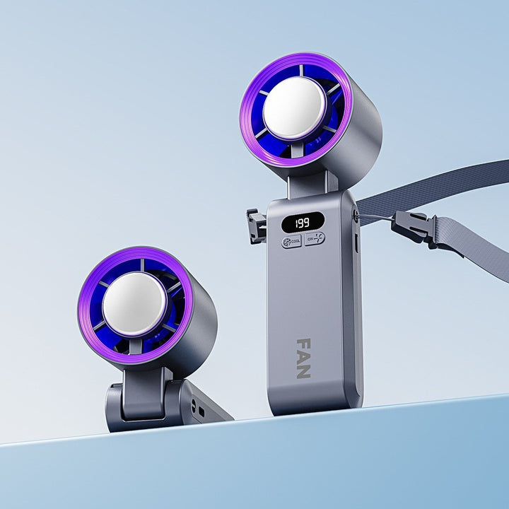 Unisex Portable Mini Fan with Digital Speed Display Bowlift
