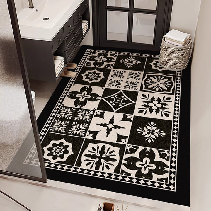 Mosaic Patterned Bathroom Rug
